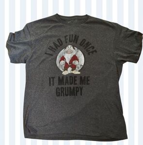 Disney Grumpy Graphic Charcoal T-Shirt Vintage Size L